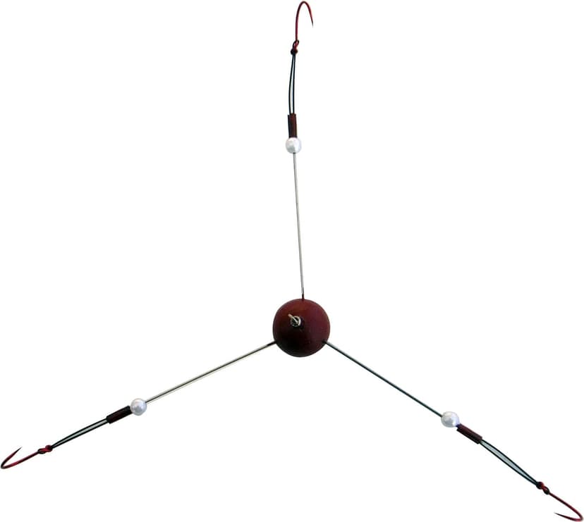 Magz Mfg Custom Ice Fishing Spreader, 3-Way Heavy, Red Chrome Hook