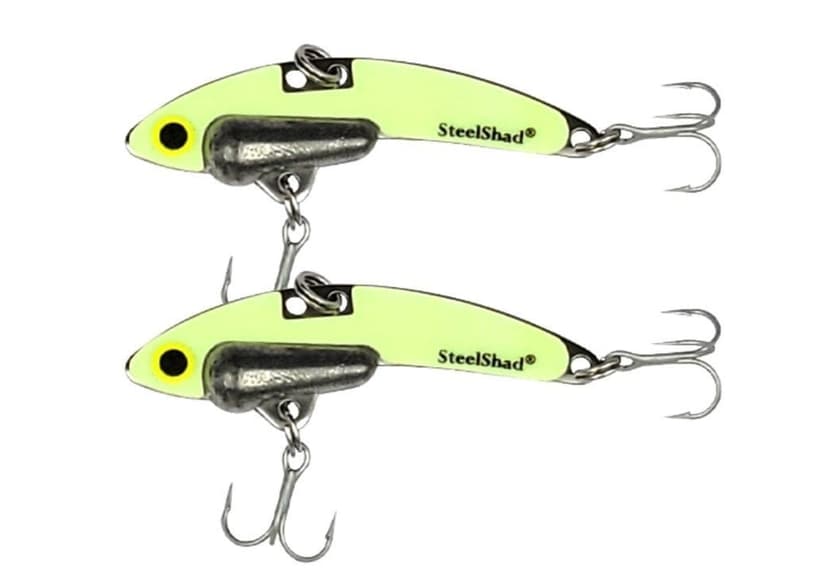 BIGROCK SteelShad Mini 1/4-oz Glow Yellow Blade Bait, 2-pk