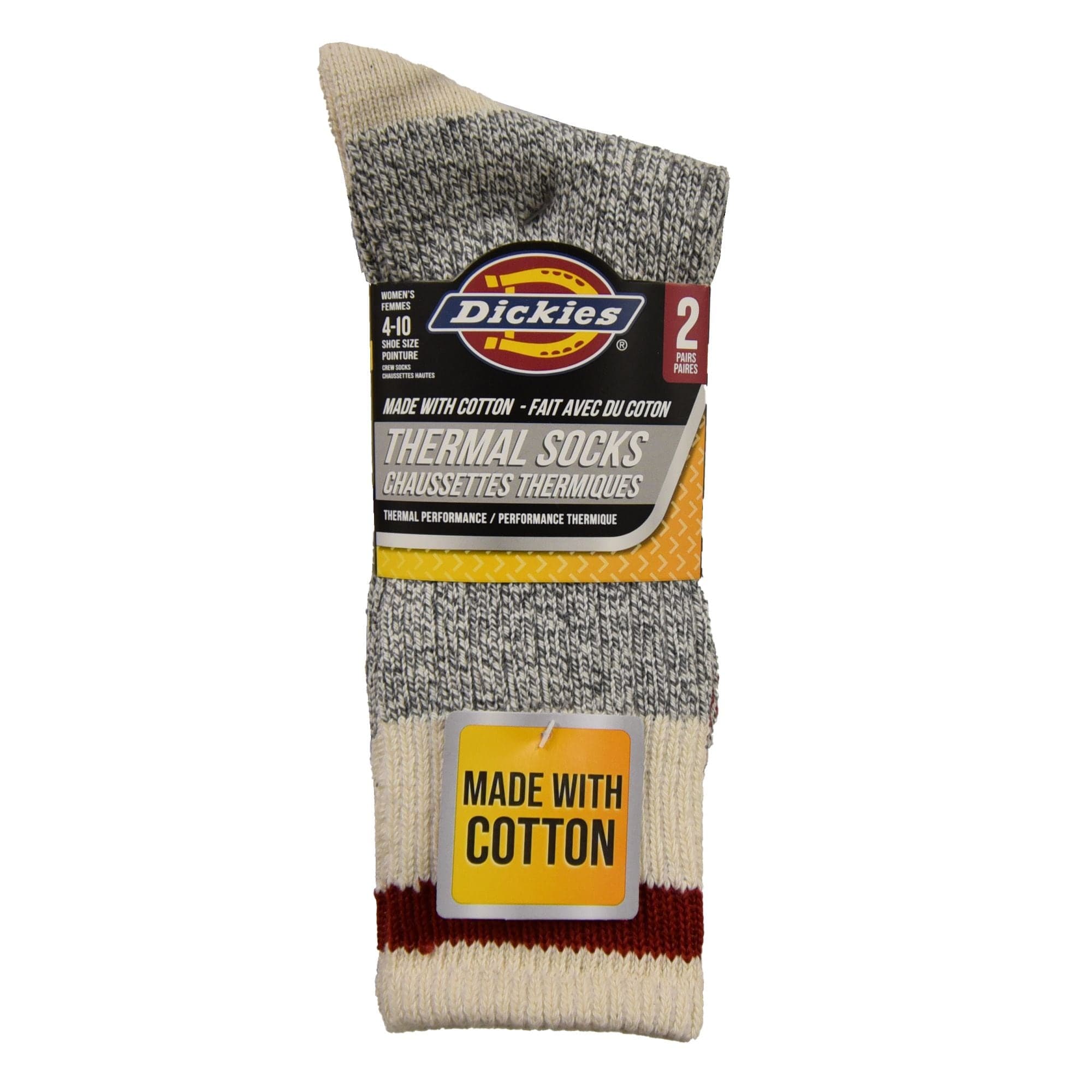 Dickies Women's Soft Breathable Cotton Socks, 2-pk, Grey