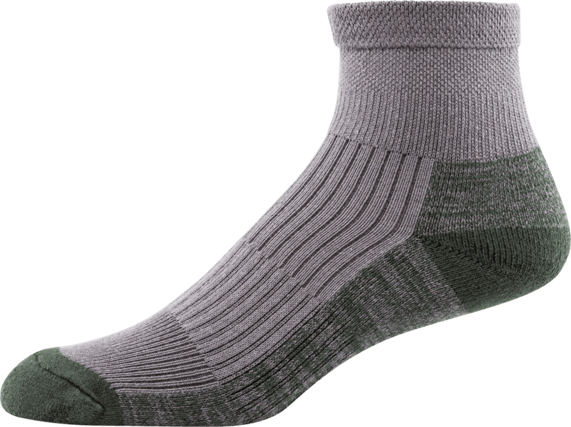 Outbound Men's Ankle Socks, Green/Grey