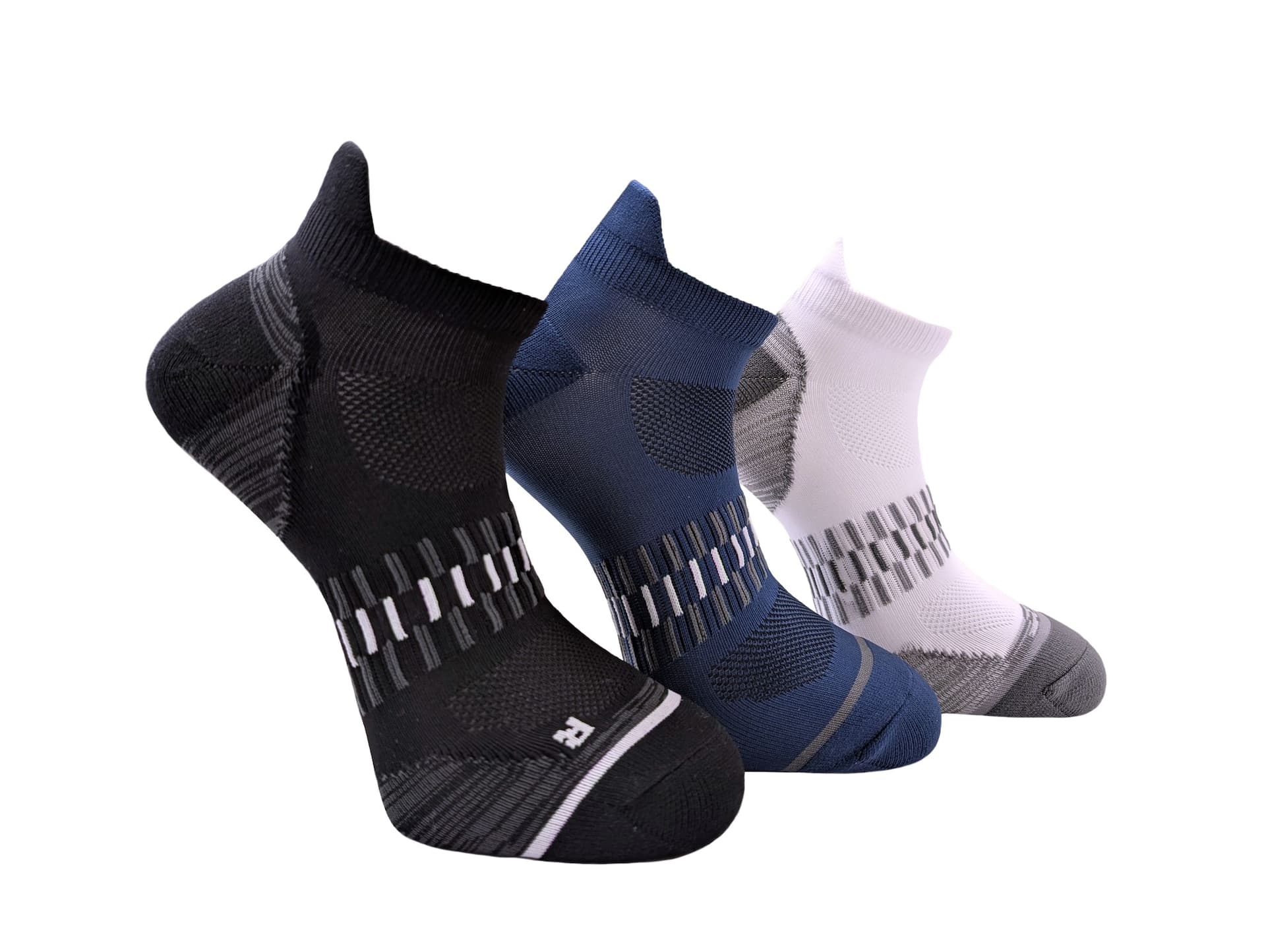 Outbound Men's Low Cut Athletic Running Socks, Black, 3-pk