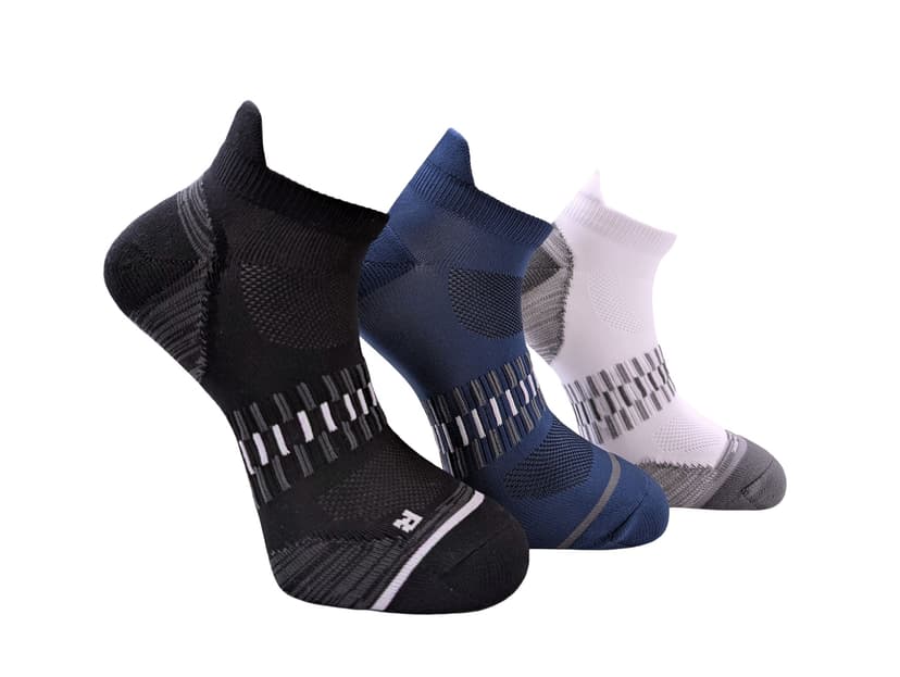 Outbound Men's Low Cut Athletic Running Socks, Black, 3-pk