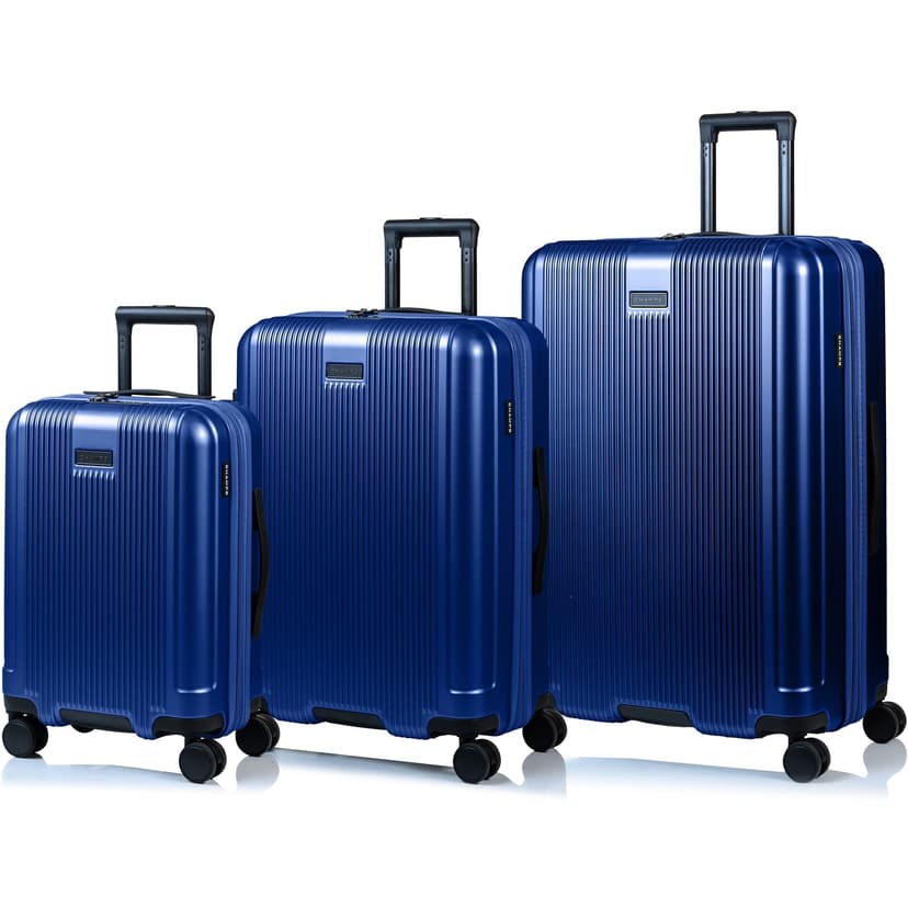 Champs 3-Piece Marquis Hardside Expandable Spinner Wheel Travel Luggage Suitcase Set with Carry On & TSA Lock, Navy