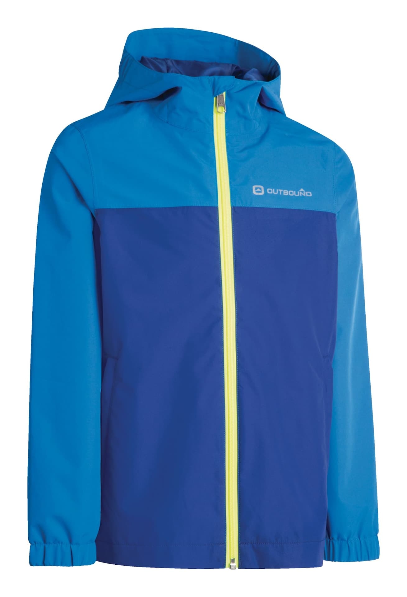 Outbound Kid's Laredo Water-Resistant Hooded Rain Jacket with Reflective Chest, Blue