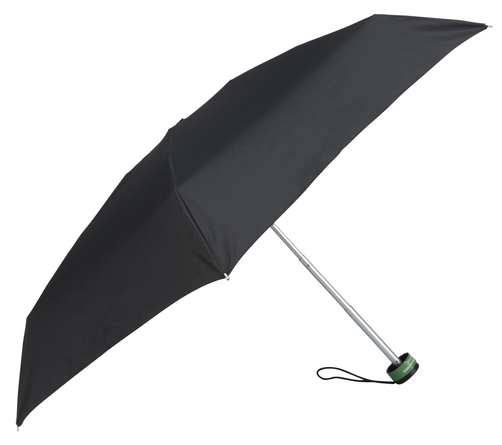 Raintech Manual Push Open Eco Micro Mini Umbrella with Eco-friendly Cover, Black, 39-in