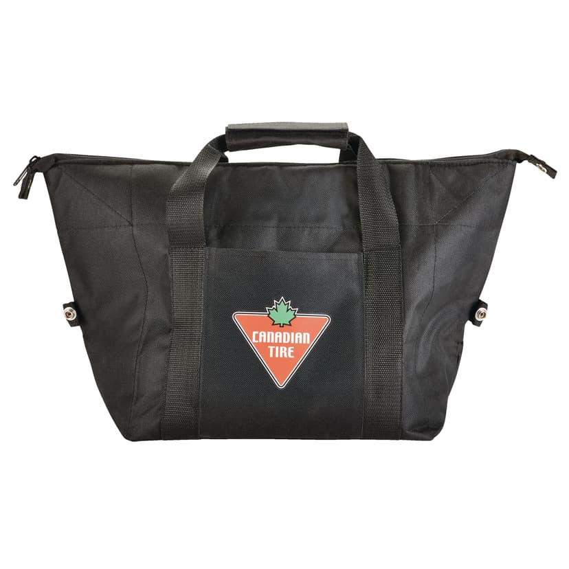 Sherwood Pro Hockey Pucks in Canadian Tire Logo Cooler Bag, Black, 6-oz, 24-pk