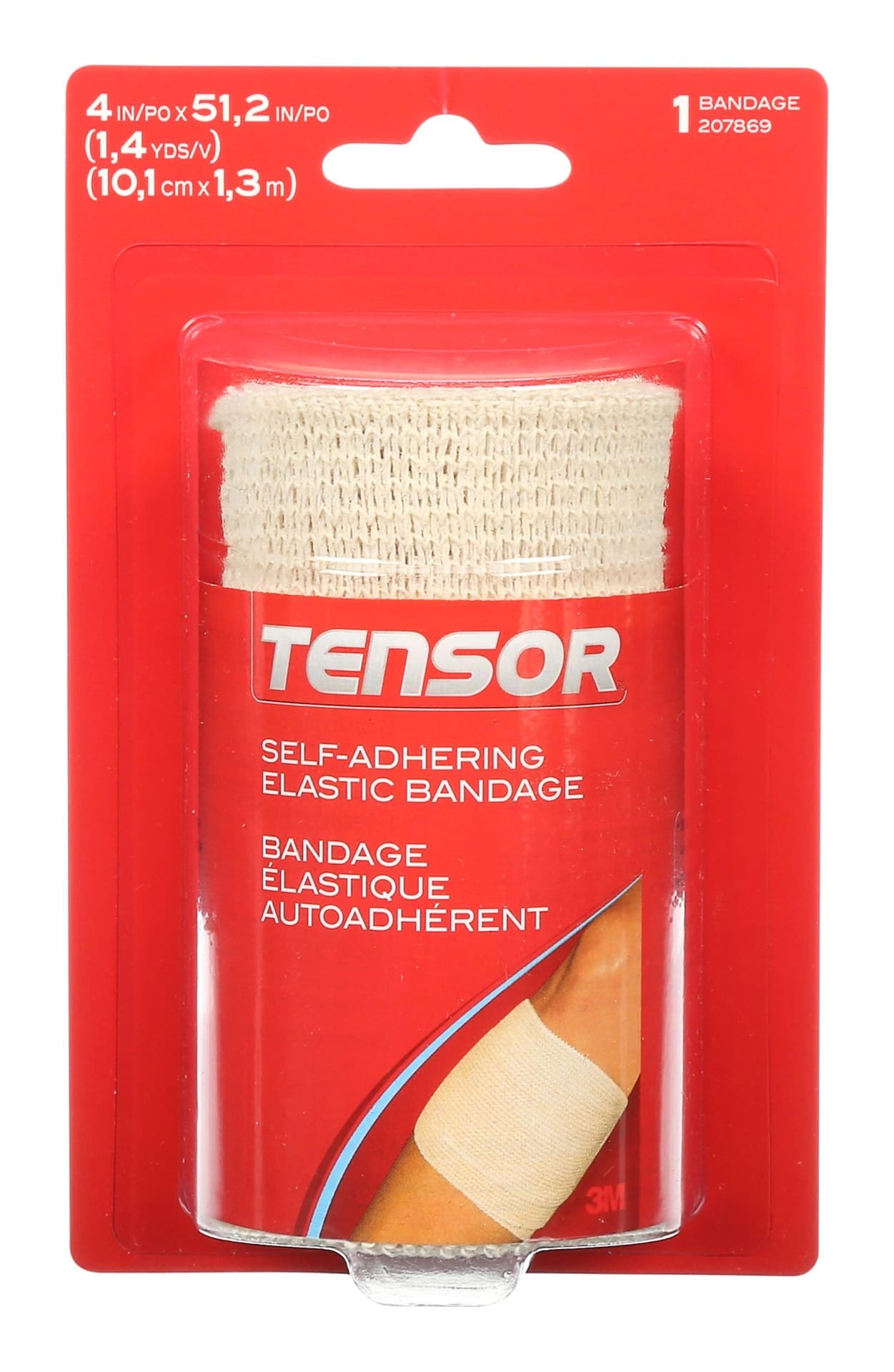 Tensor Self-Adhering Elastic Bandage Wrap, Beige, 4-in