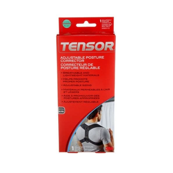 Tensor Posture Corrector Adjustable Back Support, Black, One Size
