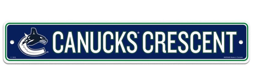 NHL Vancouver Canucks Street Sign, 4-in x 15-in