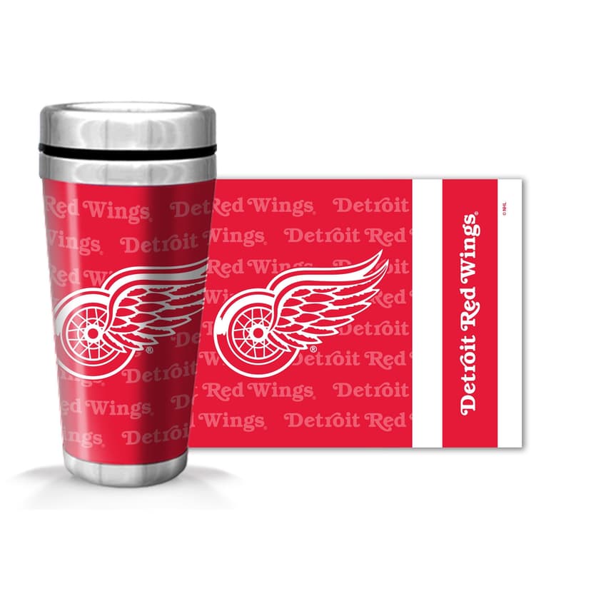 NHL Detroit Red Wings Hockey Logo Full Wrap Travel Mug, 14-oz