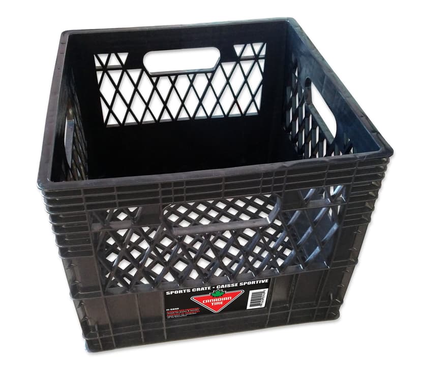 Canadian Tire Water Bottle/Hockey Pucks Milk Crate, 12.6-in x 12.6-in