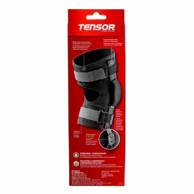 Tensor Hinged Adjustable Knee Support, Black