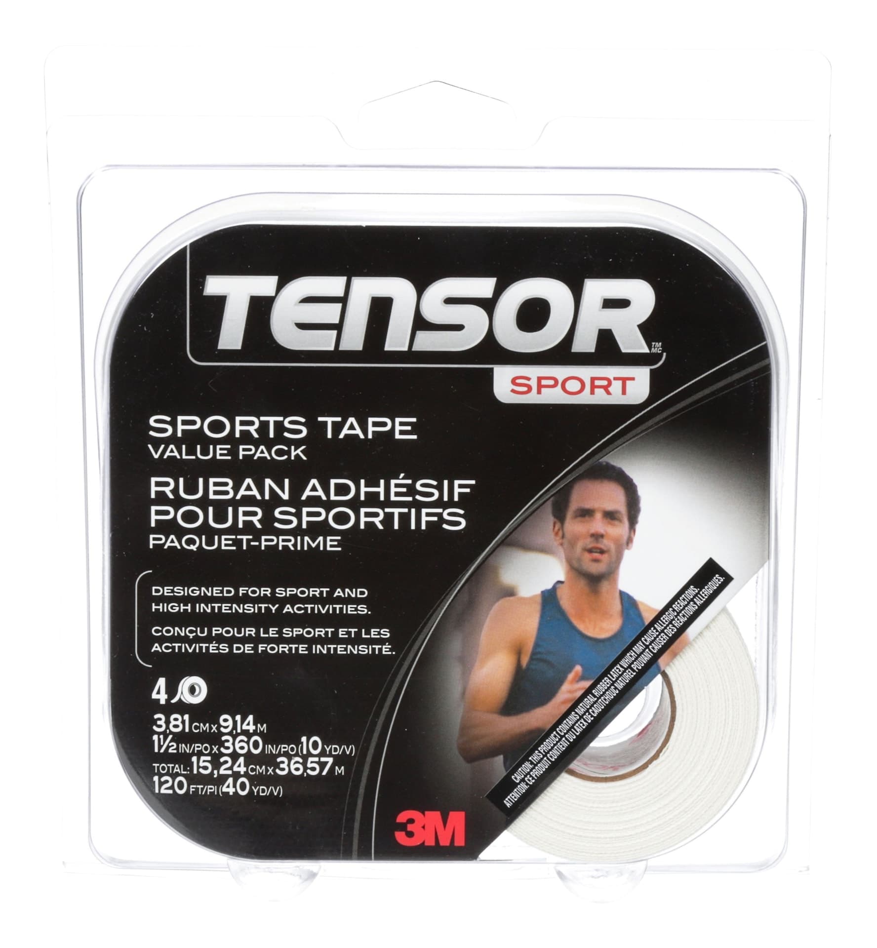 Tensor™ Sport Sports Tape Value Pack, White, 4 rolls