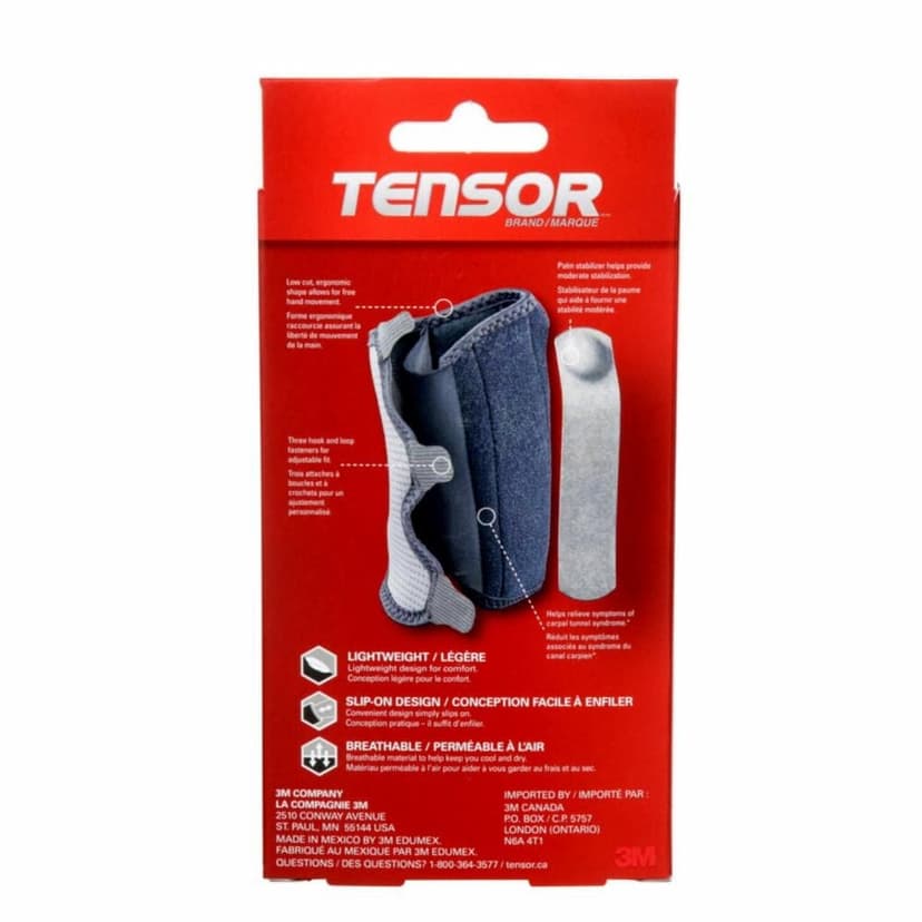 Tensor™ Adjutable Splint Wrist Brace Support, Grey, One Size