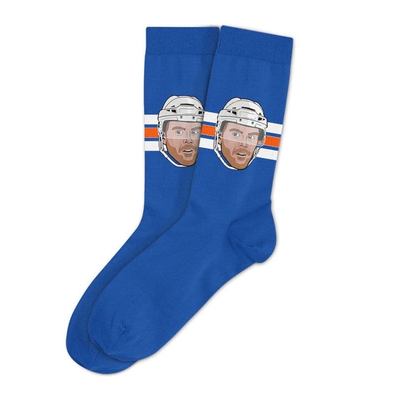 Major League Socks NHL Edmonton Oilers Connor McDavid "Sockey" Crew Socks, Adult, One Size