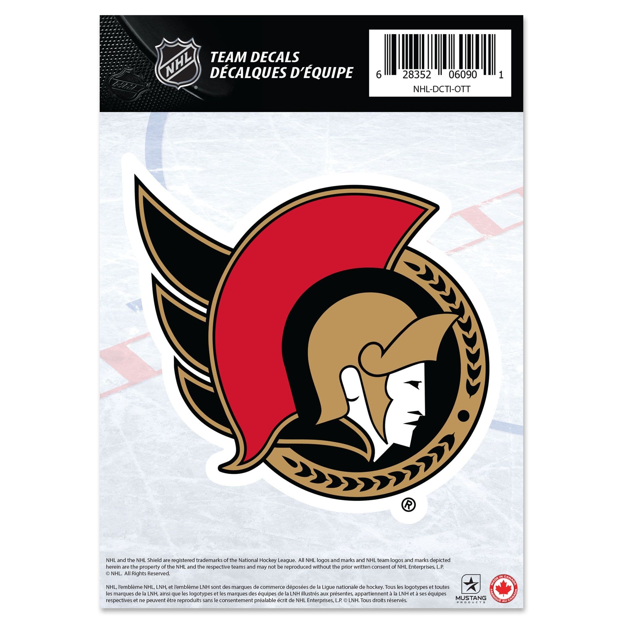 NHL Ottawa Senators Hockey Team Logo Decal, 5-in x 7-in