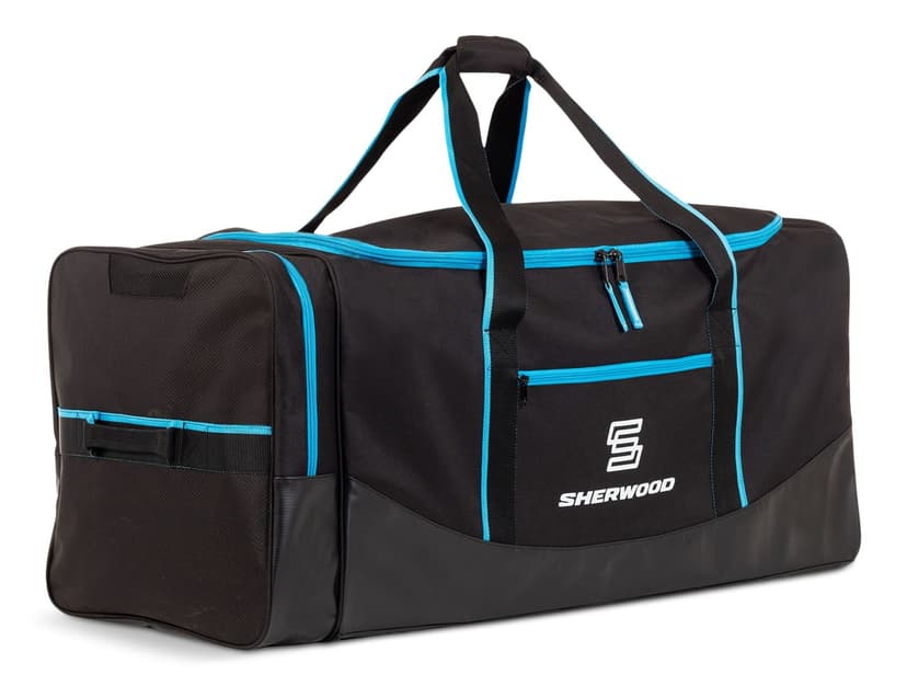 Sherwood Hockey Bag with End Pocket, Carry, Senior, Black/Blue, 38-in