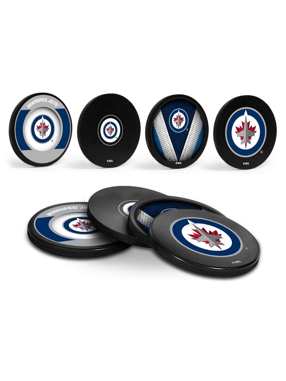 NHL Winnipeg Jets Hockey Puck Drink Coasters, 4-pk