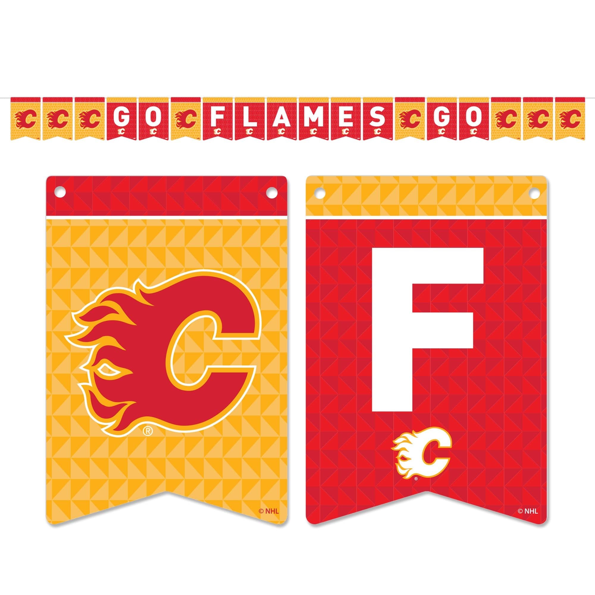 NHL Calgary Flames Paper String Banner Kit, 18-ft