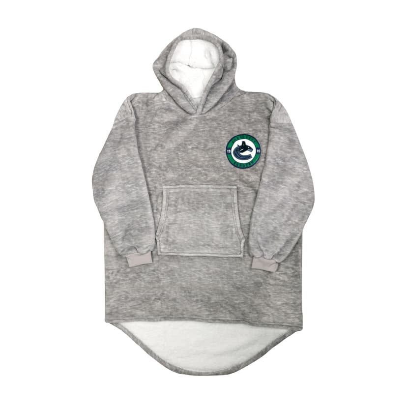 NHL Vancouver Canucks Snuggle Me Hooded, Grey, Adult, One Size