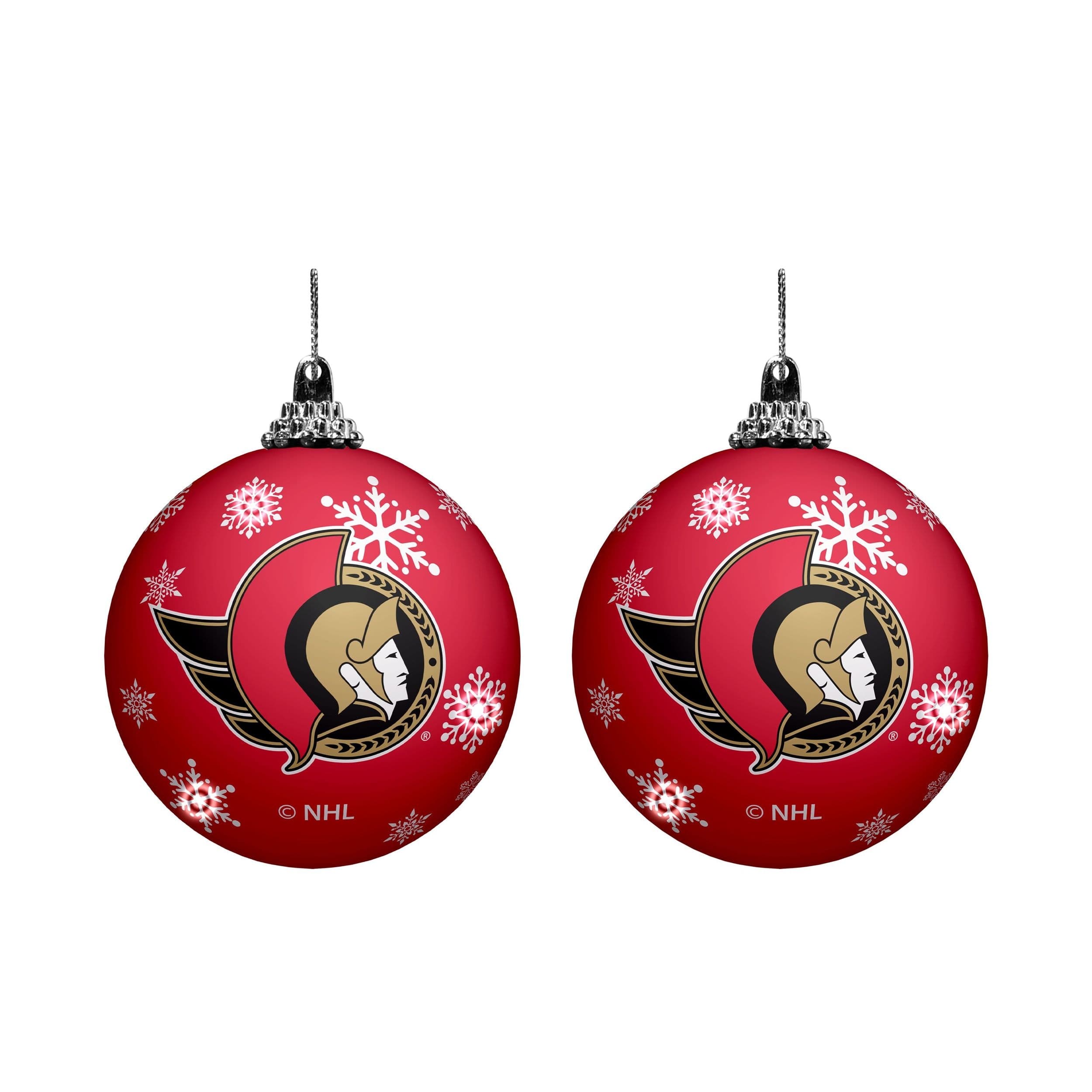 NHL Ottawa Senators Flashing Light-Up LED Ornament, 2-pk