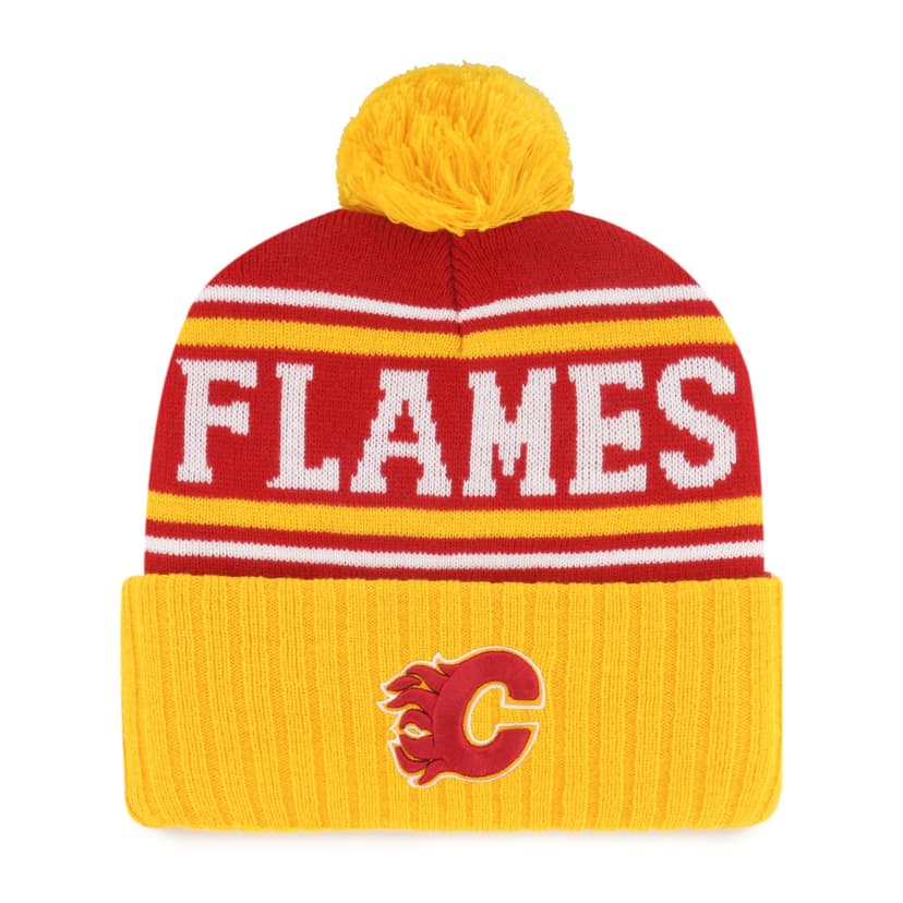 Fan Favorite NHL Calgary Flames Adult Standard Mass Knit Toque with Snappy Cuff and Pom Pom