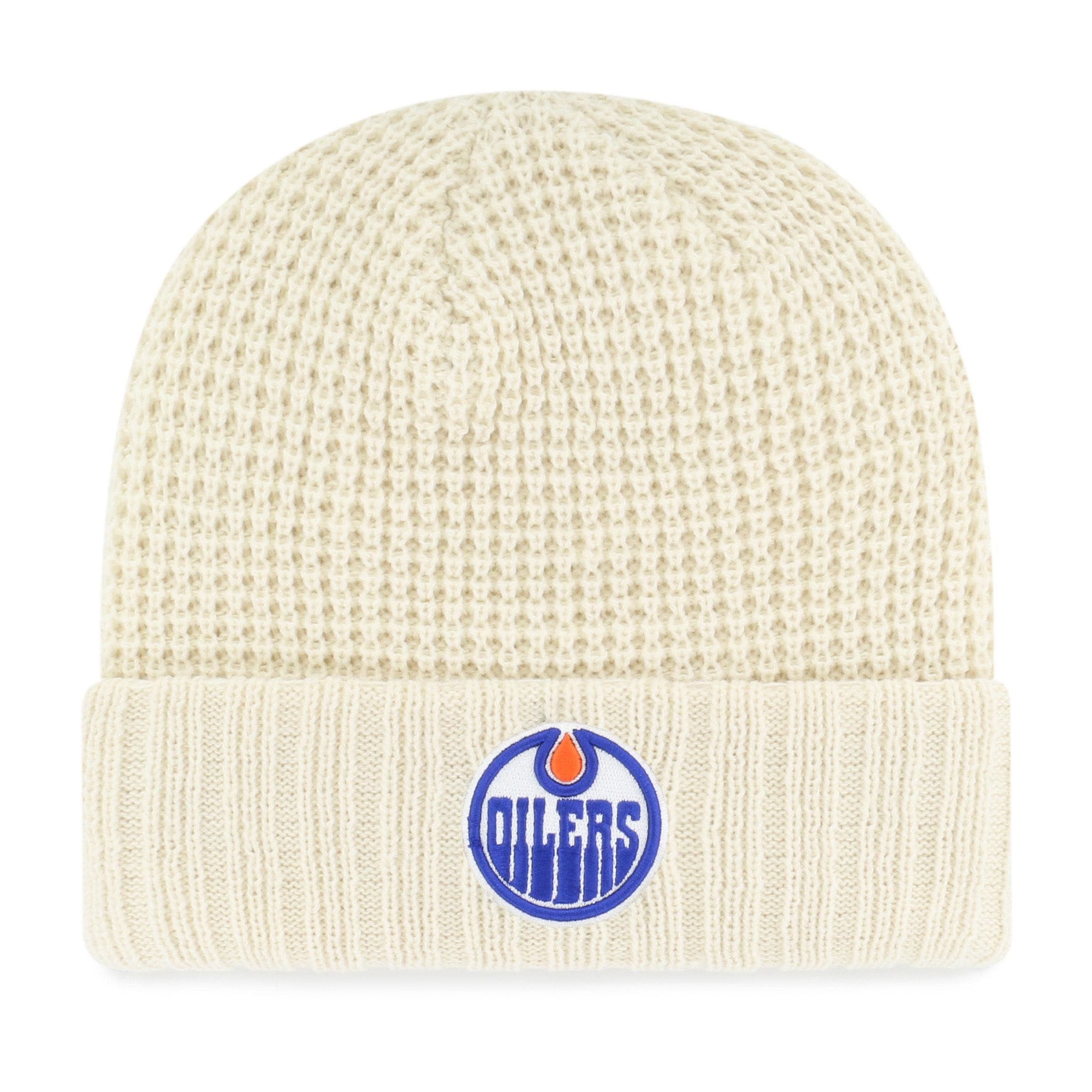 Fan Favourite NHL Edmonton Oilers Mass Clara Cuff Knit Toque, Cream, Women