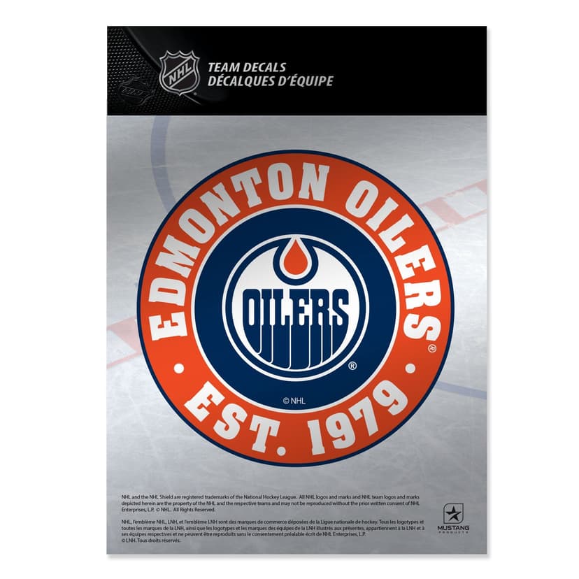 NHL Edmonton Oilers Chrome Decal, 5-in x 7-in