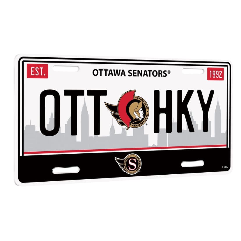 NHL Ottawa Senators License Plate Sign, 6-in x 12-in