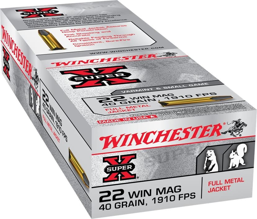 Winchester Super-X .22 Win Mag 40-Grain Full Metal Jacket Rifle Ammunition