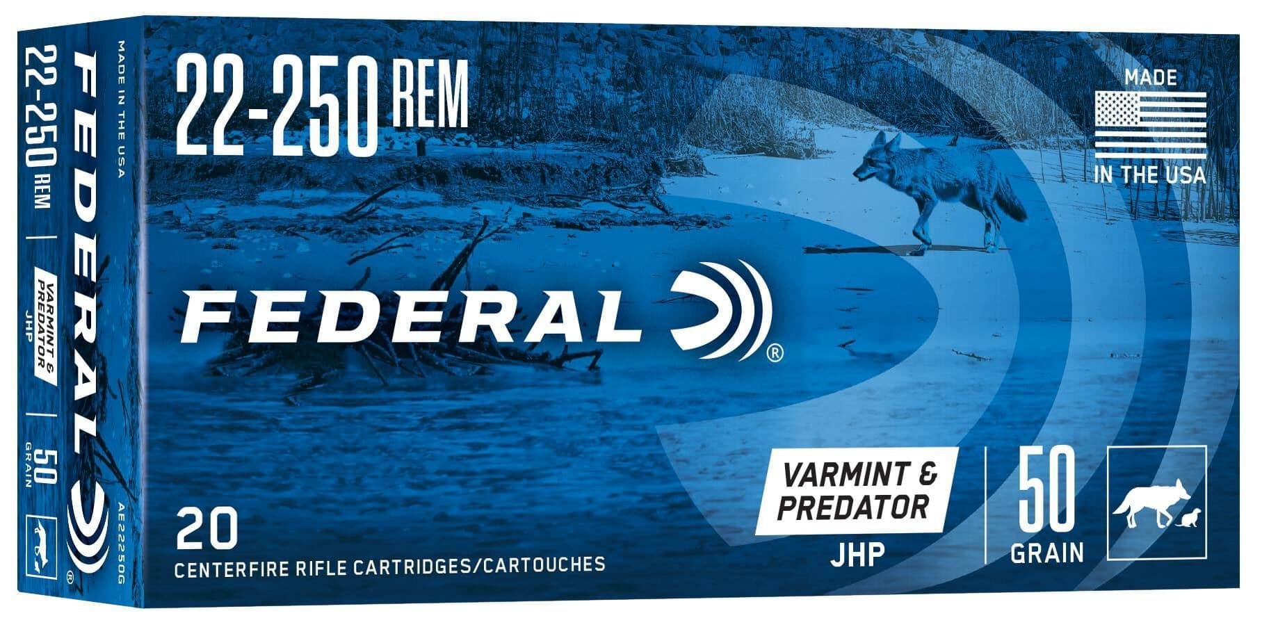Federal American Eagle 22-250 Ammunition
