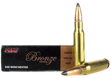 PMC Bronze .308 Winchester 7.62 NATO 150-Grain Soft Point Rifle Ammunition, 20-pk