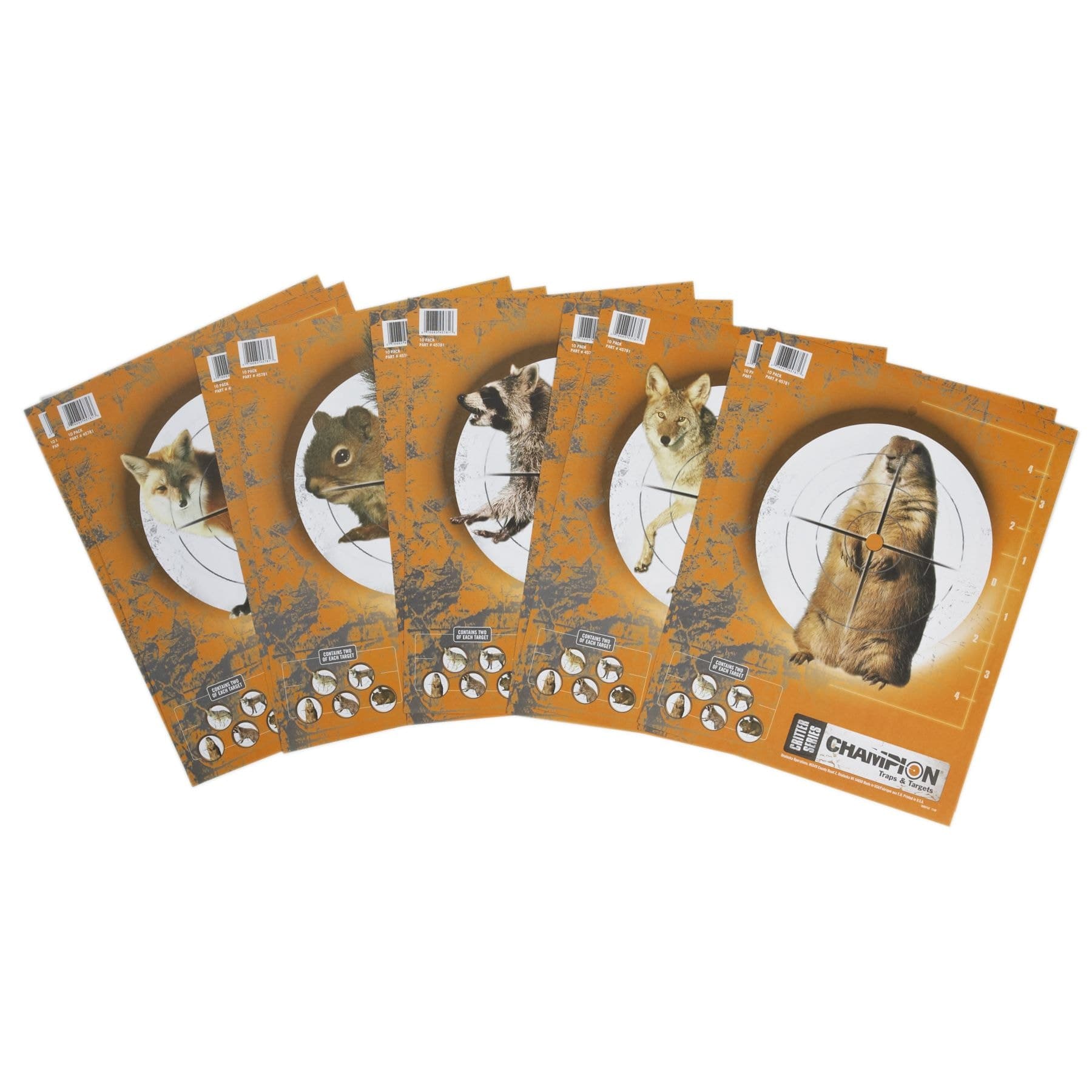 Champion Hunting Critter Shooting Target, Assorted Animals, 11 x 14-in, 10-pk