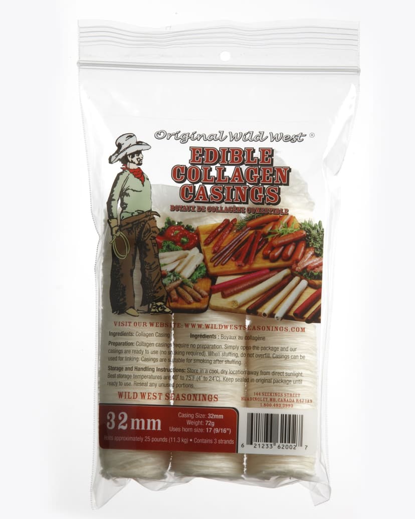 Original Wild West Edible Collagen Casings, 32-mm