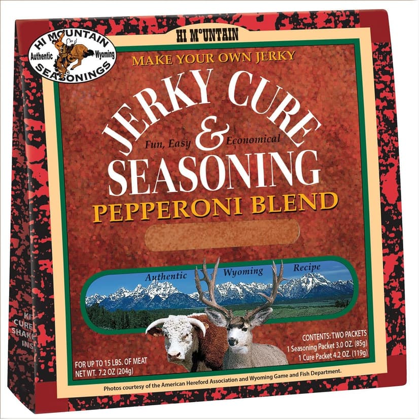 Hi Mountain Make Your Own Jerky Cure and Seasoning Kit, Pepperoni Blend, 204-g