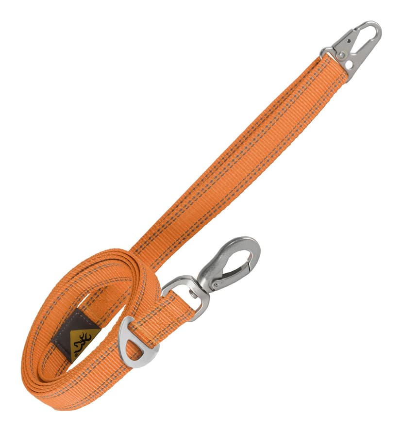 Browning Webbed Pet Dog Leash, Orange, 1 x 6-in