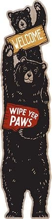 Open Road Brands Matte Die Cut Flat MDF "Wipe Your Paws" Decorative Welcome Sign, Black
