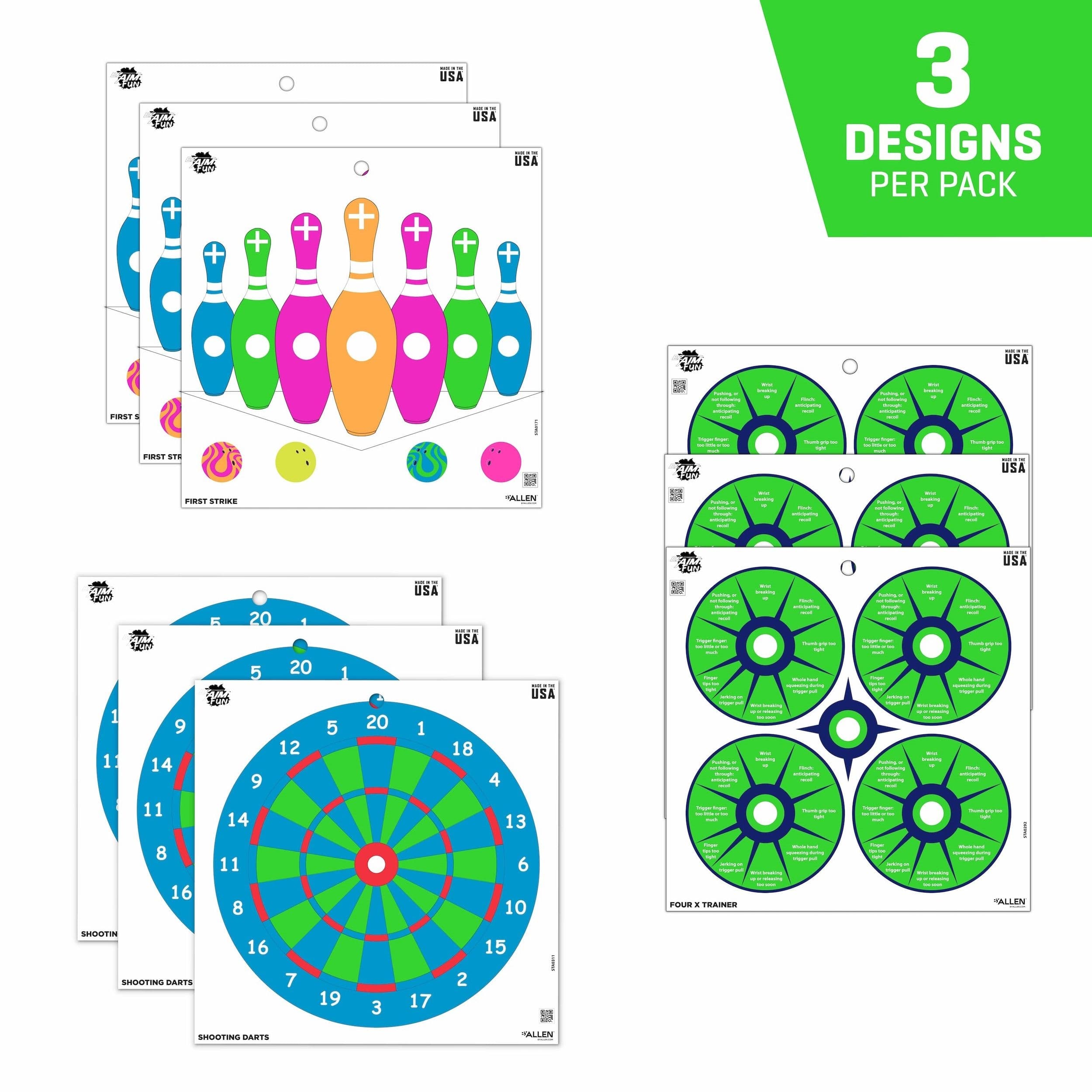 Allen EZ Aim Shooting Target, Fun Game Assortment, 12-in