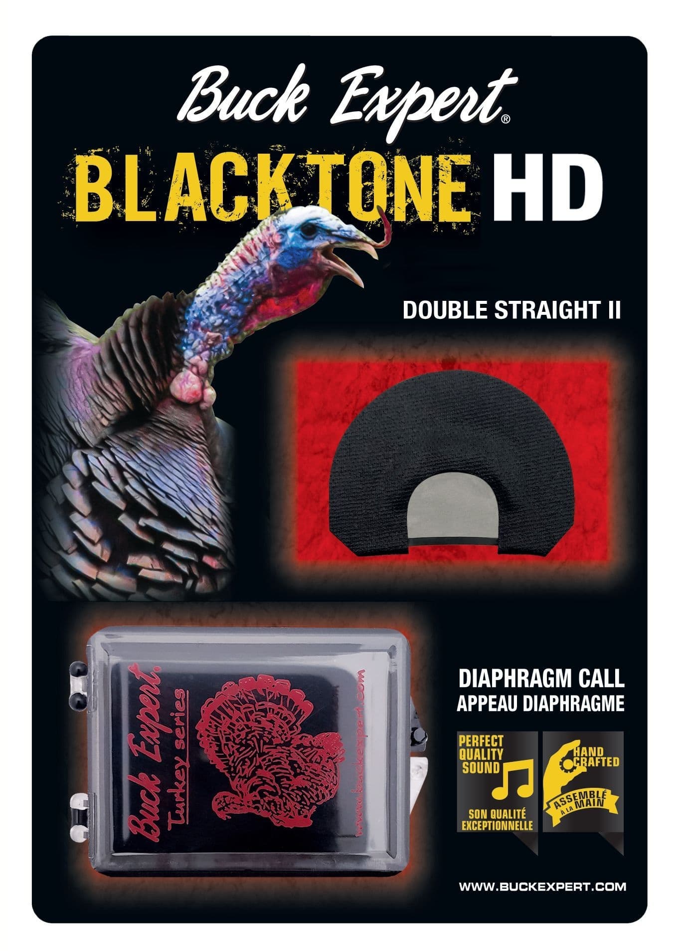 Buck Expert Black Tone HD Double Straight Turkey Diaphragm Call