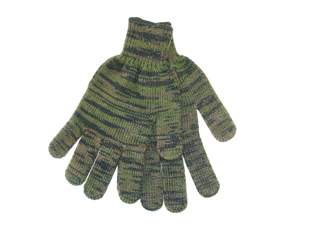 Knit Hunting Gloves with Dotted Palm for Sure Grip, One Size, Camo