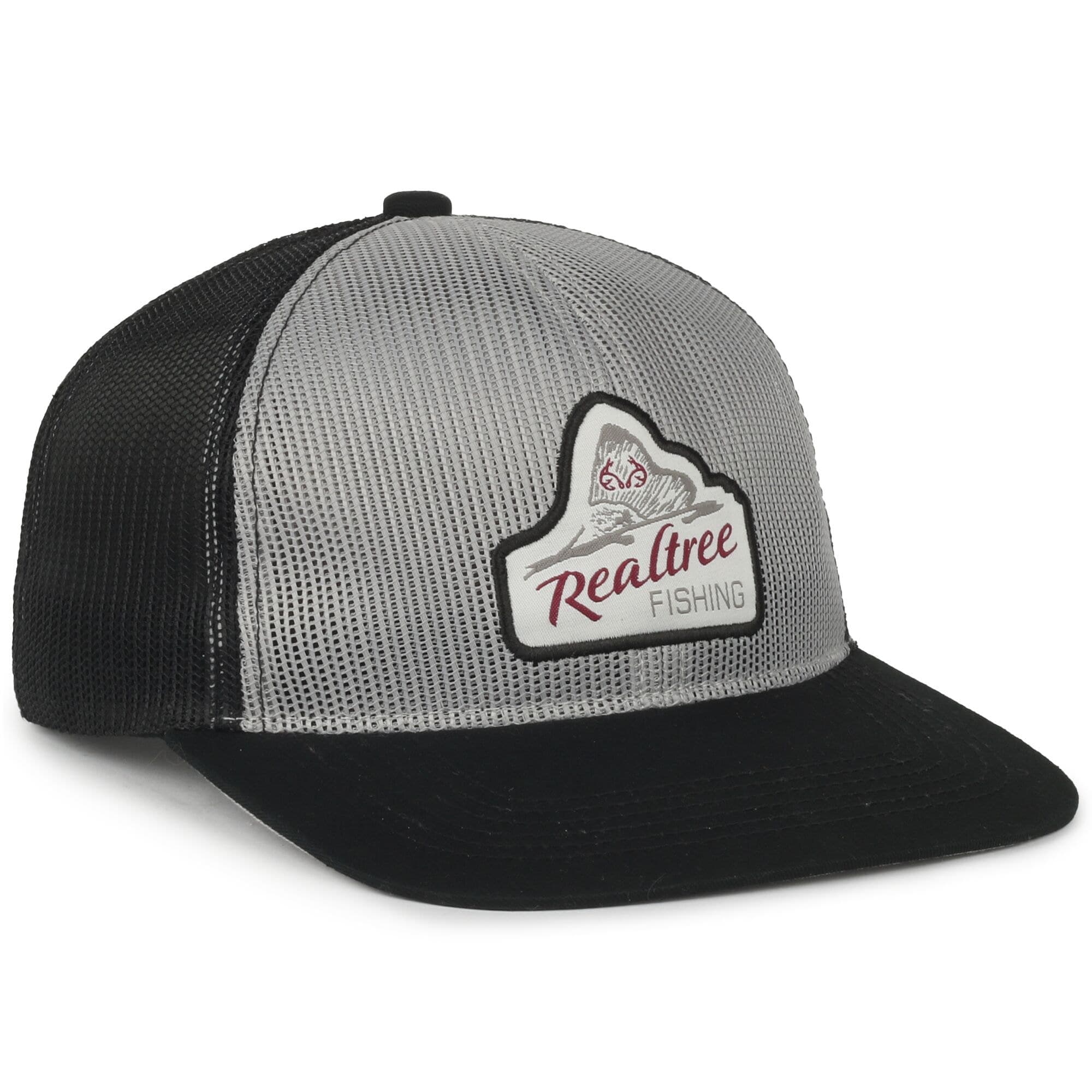 Outdoor Cap Realtree Flat Visor Urban Squared Flat Cap, Light Grey/Black