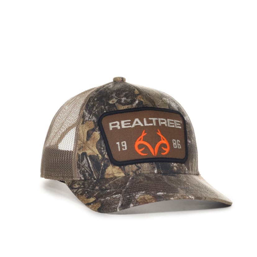 Realtree Edge Flat Stitch/Fabric Patch Hunting Baseball Cap with Snap Closure, Cotton/Polyester