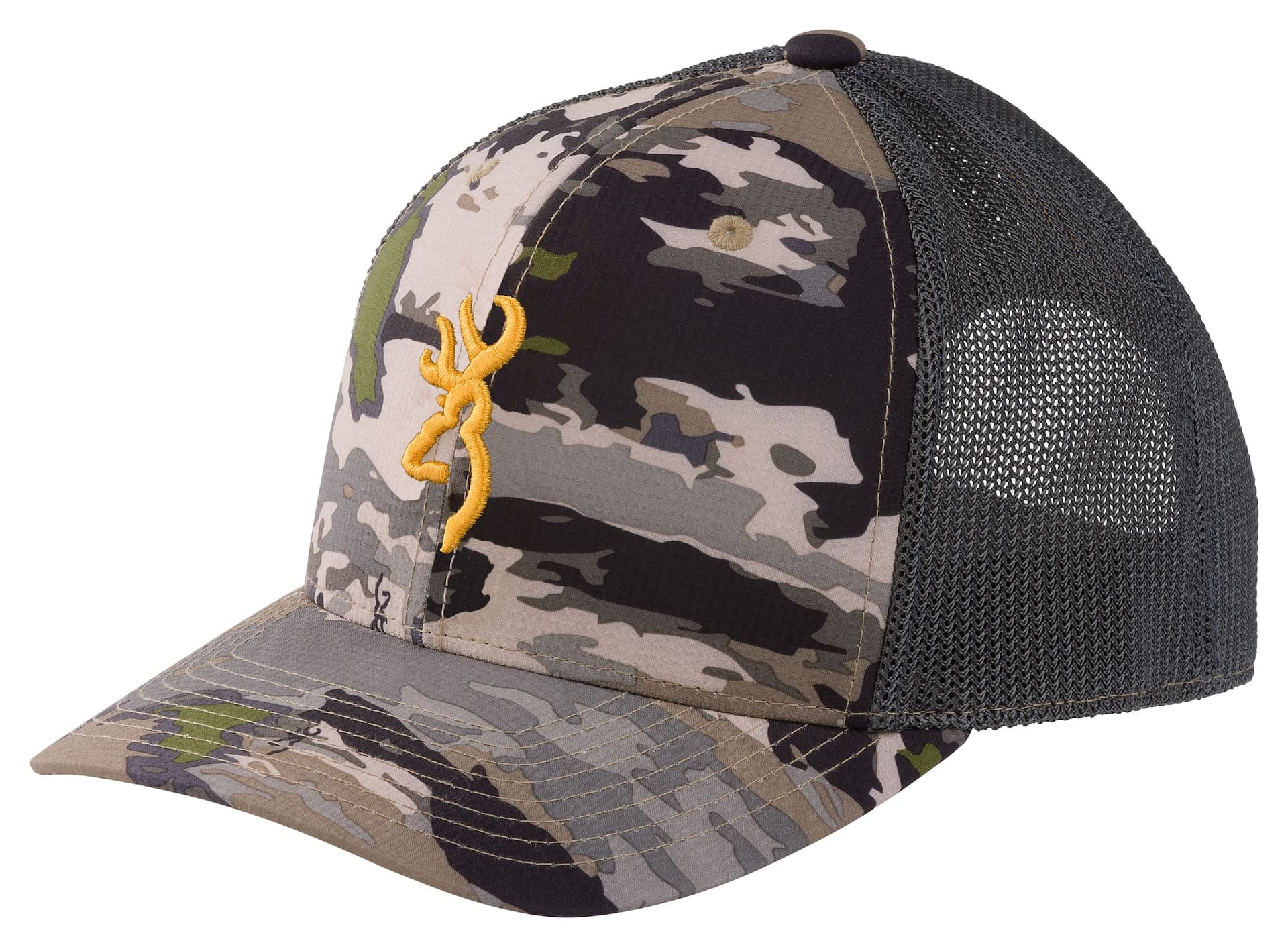 Browning Hat 6 with Yellow Embordered Buck Logo