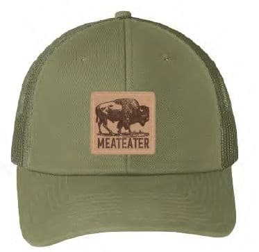 NorthSylva Meateater Bison Snapback Trucker Hat, Olive