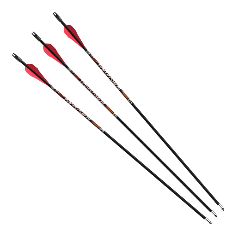 Barnett Youth Kids' Slipstream Jr. Fiberglass Archery Arrows, 28-in, Red, 3-pk