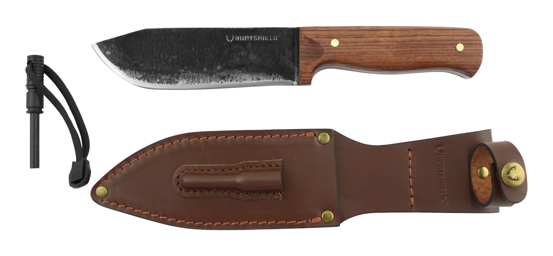 Huntshield Northern Heritage Forged AP Knife with Vintage-Style Leather Sheath
