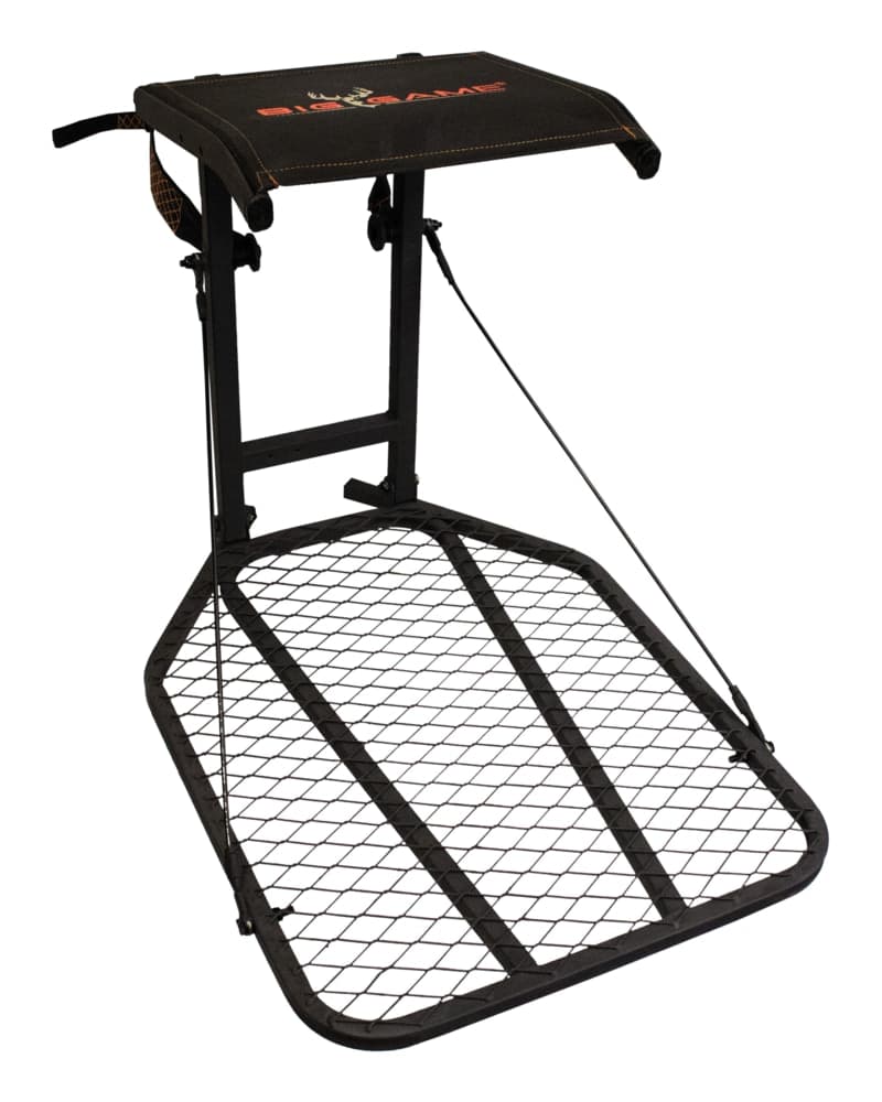 Big Game Captain Steel Hang-On Treestand with 14 x 8-in Flip-Back Seat