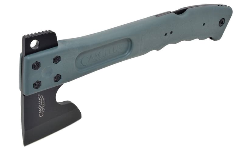 Camillus CAMTRAX Titanium Stainless Steel 3-in-1 Hatchet w/ Sheath,12-in (30 cm). Grey