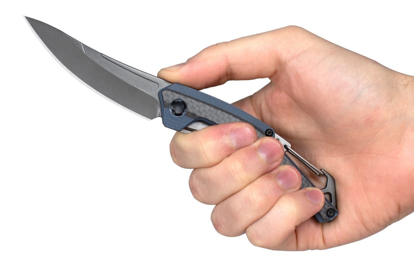 Kershaw Reverb XL Pocket Knife with Belt/Pocket Clip, Boxed, Steel, 3-in, Blue/Black