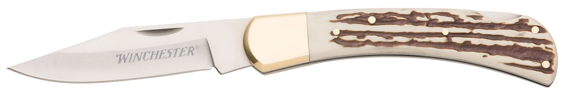Winchester Stag Bone Lockback Knife, 9-in